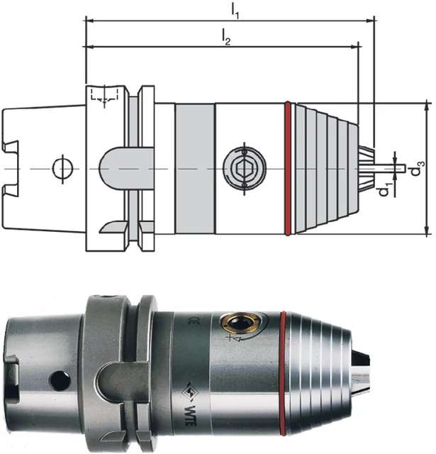 WTE 242320,875 CNC precíziós fúrótokmány, DIN 69893 A