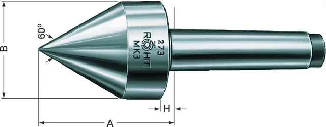 RÖHM 222920,047619048 Központosító kúp, hegyes, 60 fok