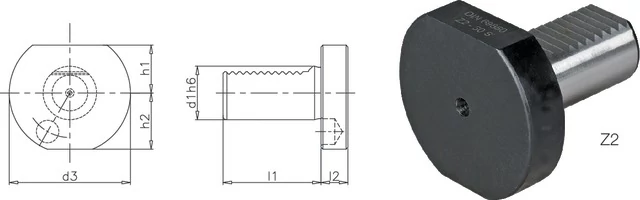 PRETEC 233800 Z220S Szerszámtartó CNC esztergagéphez, Záródugó acélból Z2 S alak