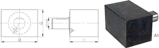 PRETEC 233900 A120X65 Szerszámtartó CNC esztergagéphez, téglalap alakú nyers darab  A1 alak