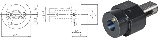 PRETEC 234300 F20MK1 Szerszámtartó CNC esztergagéphez, F alak