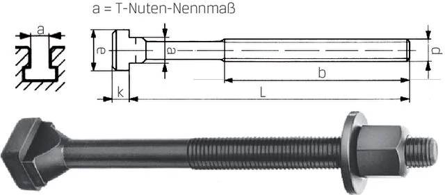 AMF 297000 10/M10X40 T-horonycsavar anya/alátét