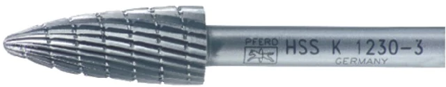 PFERD 440320 K1225 HSS turbómaró, fogazás 3 K lövedék alak