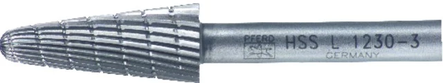 PFERD 440400 L1020 HSS turbómaró, fogazás 3 L lekerekített kúp alak
