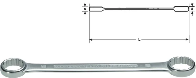 BAHCO 501900 14X15 Kétoldalas csillagkulcs, egyenes