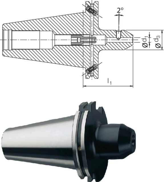 PREMUS 240581,666666667 Meredek kúpos befogó, DIN 69871 Whistle-Notch rendszer AD/B alak rövid kiegyensúlyozva G6,3 12.000 1/min fordulatszámnál