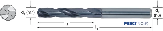 PREMUS 102810 8,40-HA Nagyteljesítményű fúró, Tömör keményfém száralak HA/HB/HE 5 × D