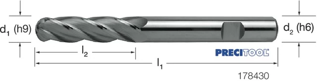 PREMUS 178430 16,00X90 Gömbmaró, Tömör keményfém extra hosszú