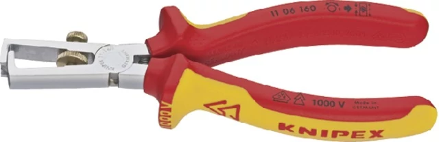 KNIPEX 554957160 VDE csupaszító fogó, krómozott, többkomponensű burkolattal