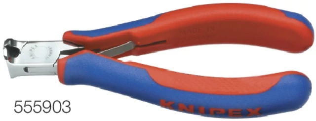 KNIPEX 555903 115S Elektronikai homlokcsípőfogó/ferdénvágó csípőfogó, tükörpolírozott, többkomponensű burkolattal