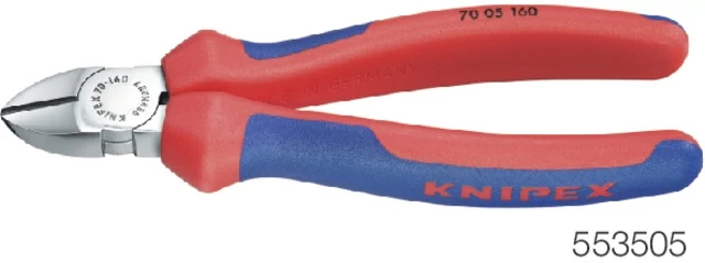 KNIPEX 553505140 Oldalcsípőfogók, krómozott, többkomponensű burkolattal