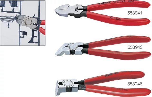 KNIPEX 553946160 Műanyag oldalcsípőfogók, polírozott, 85°-ban hajlított, műanyaggal bevont markolattal