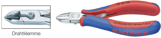 KNIPEX 555307115 Elektronikai oldalcsípőfogó, tükörpolírozott, többkomponensű burkolattal