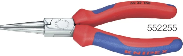 KNIPEX 552255160 Kerekcsőrű fogó, krómozott, többkomponensű burkolattal