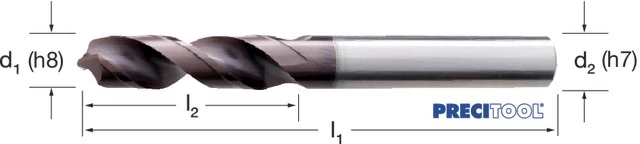 PREMUS 100725 5,90 Csigafúró, HSS-Co TiAlN rövid PRECIdrill