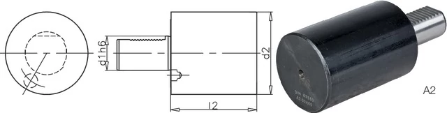 PRETEC 233950 A225X80 Szerszámtartó CNC esztergagéphez, Hengeres nyers darab A2 alak