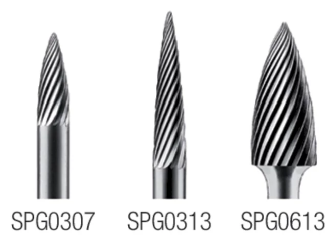 PRETEC 444810 SPG0313 Keményfém turbómaró, Hegye ívelt alakú standard fogazás Z=3