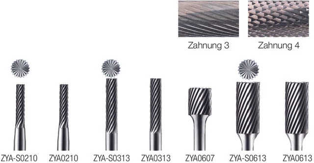 PRETEC 444810 ZYA-S0613 Keményfém turbómaró, Henger alakú standard fogazás Z=3