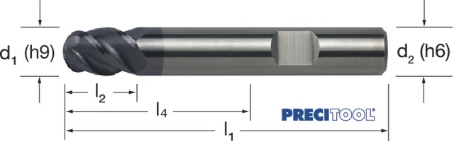 PREMUS 178455 10,00 Gömbmaró, Tömör keményfém rövid ALCRONA