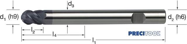 PREMUS 178465 10,00 Gömbmaró, Tömör keményfém extra hosszú ALCRONA