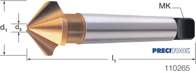 PREMUS 110265 31,0 Kúpsüllyesztő, HSS 90° Morse-kúpos szár TiN