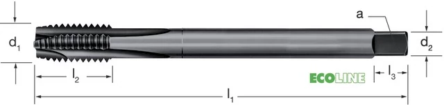 PRETEC 135730 1-11 Gépi menetfúró, HSS-Co gőzöléssel megeresztett