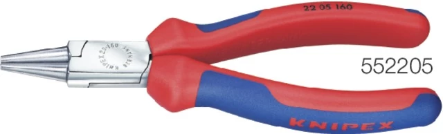 KNIPEX 552205140 Kerekcsőrű fogó, krómozott, többkomponensű burkolattal