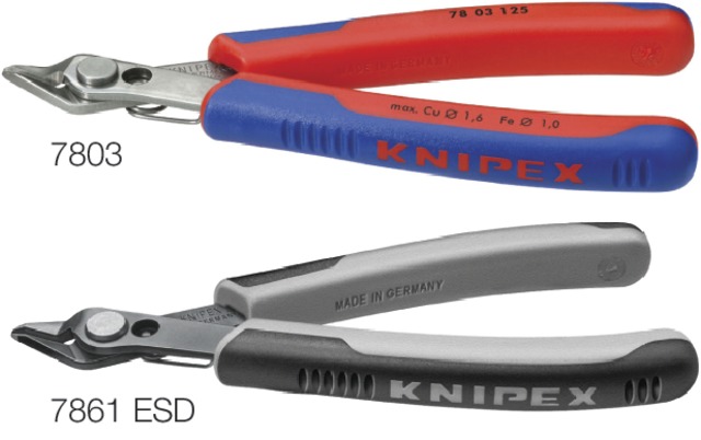 KNIPEX 555300 7861ESD Elektronikai oldalcsípőfogó, többkomponensű burkolattal