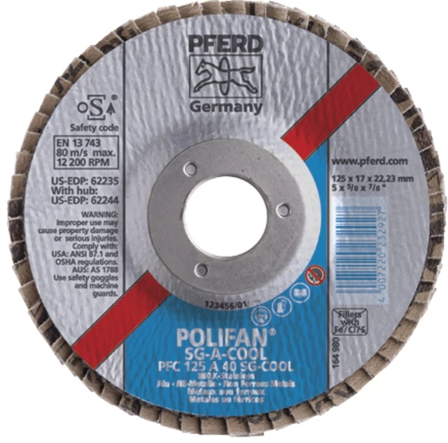 PFERD 461330 125/80 Lamellás csiszolótárcsa, SG-A-COOL/PFF egyenes
