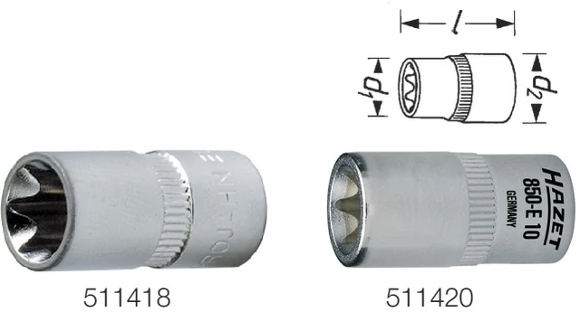 HAZET 511420 10 Dugókulcs betét, 1/4