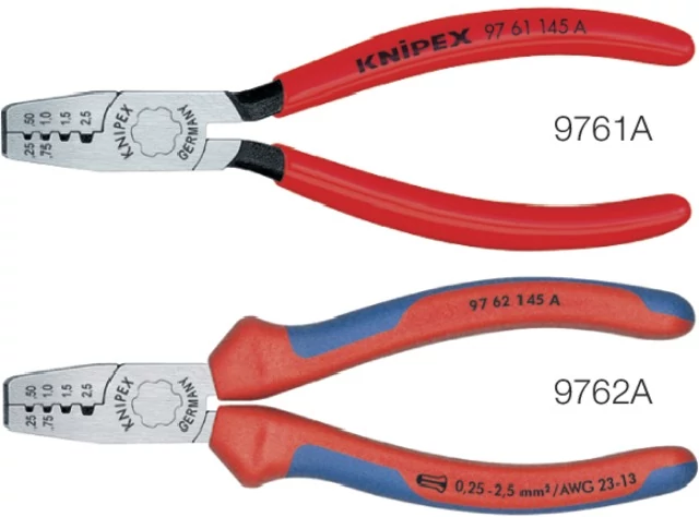 KNIPEX 557765 9761F Krimpelő fogó, érvéghüvelyekhez