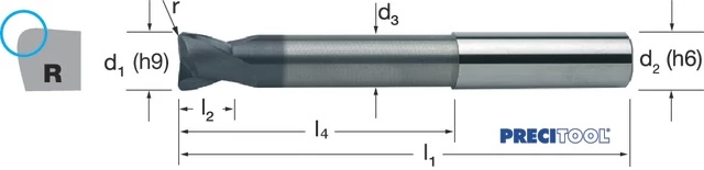 PREMUS 179045 3,00X0,3 Tóruszmaró, Tömör keményfém hosszú sarokrádiusszal alumínium TRIPLECUT