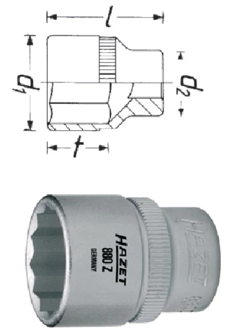 HAZET 512776 9 Dugókulcs betét, 3/8