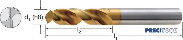 PREMUS 100720 1,10 Csigafúró, HSS-Co PU 500 típus 118° TiN