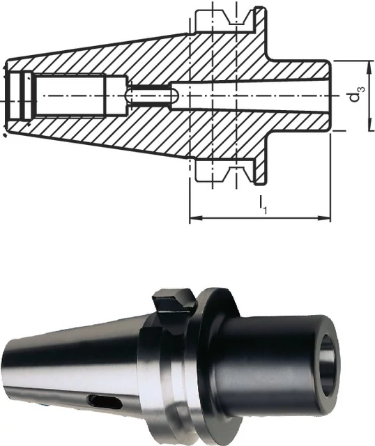 HAIMER 241058 50X2 Meredek kúpos befogó, JIS 6339 kiütőlapos Morse-kúphoz AD alak rövid kiegyensúlyozva G6,3 8.000 1/min fordulatszámnál
