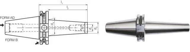 PREMUS 241080 40XM10 Meredek kúpos befogó, DIN 69871 becsavarozható maróhoz rövid AD/B alak kiegyensúlyozva G6,3 12.000 1/min fordulatszámon