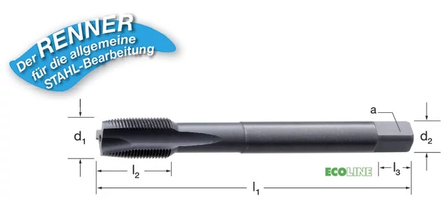 PRETEC 132911 M18X1,00 Gépi menetfúró, HSS-Co gőzöléssel megeresztett