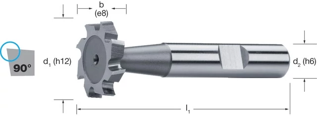 PREMUS 169331 7,50X1,5 Reteszhoronymaró, HSS-Co, íves reteszekhez