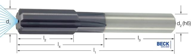 BECK 126428 6,50 Automata dörzsár NC, Tömör keményfém NC belső hűtés TiAlN
