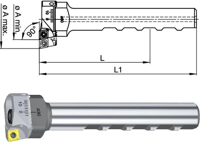 SWISS TOOLS 2390460002 Kiesztergáló kés, állítható, Ø 29,75 - 88,1