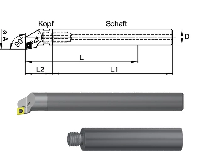 SWISS TOOLS 2390500001 Kiesztergáló kés, Keményfém szár