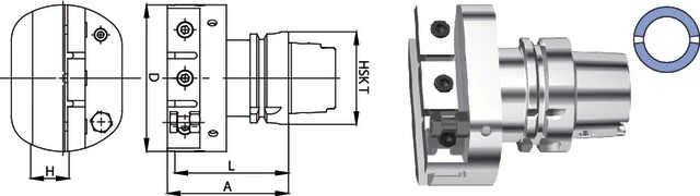 SWISS TOOLS 2370066332 Leszúrókés tartó, HSK T radiális