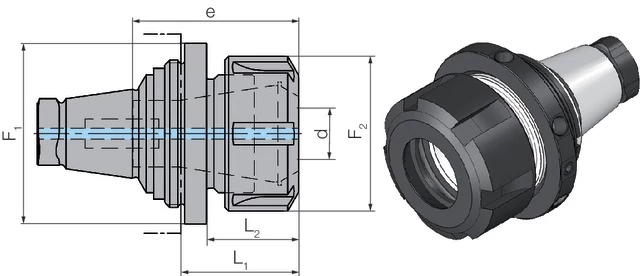 WTO 2357033220 Szorítópatron adapter, rövid