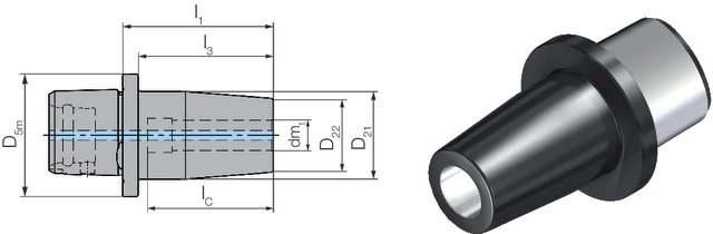 WTO 2358070310 Szerszámadapter, ISO 26623-1, Zsugoradapter, rövid, szárbefogó horony nélkül