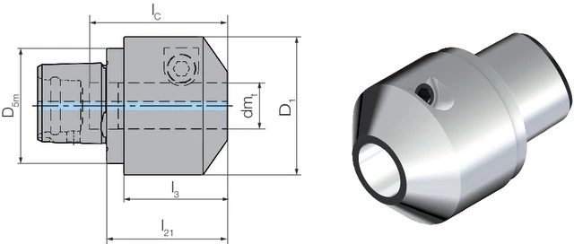 WTO 2358030520 Szerszámadapter, Hidroplasztikus befogó adapter, rövid, szárbefogó horony nélkül