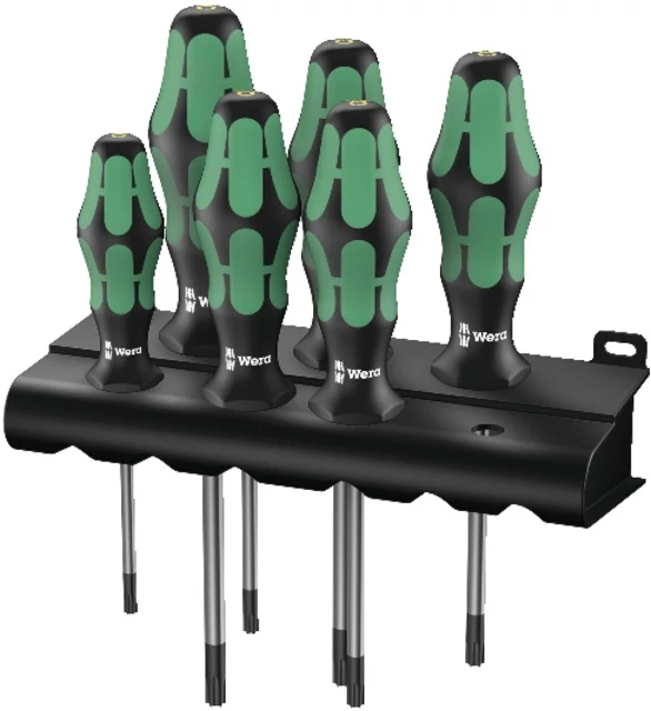 WERA 505664 6 TORX csavarhúzó, Készlet, Kraftform Plus markolattal és furattal