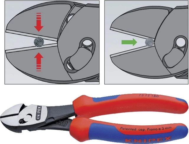 KNIPEX 553906180 Erő-oldalcsípőfogó, polírozott, többkomponensű burkolattal