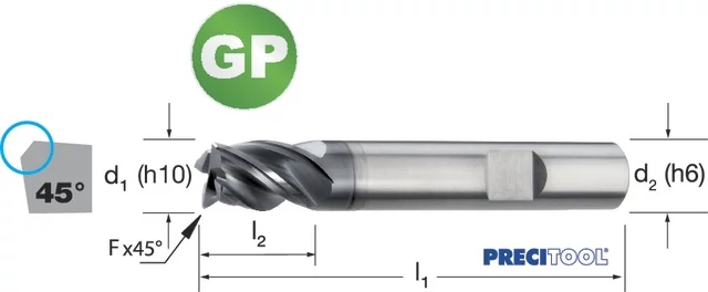 PREMUS 175484 9,00 Nagyteljesítményű maró-GP, rövid élletöréssel ALCRONA