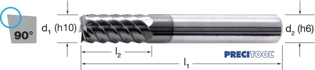 PREMUS 176026 4,00 Szármaró, Tömör keményfém, közepes, éles élű, TiALN
