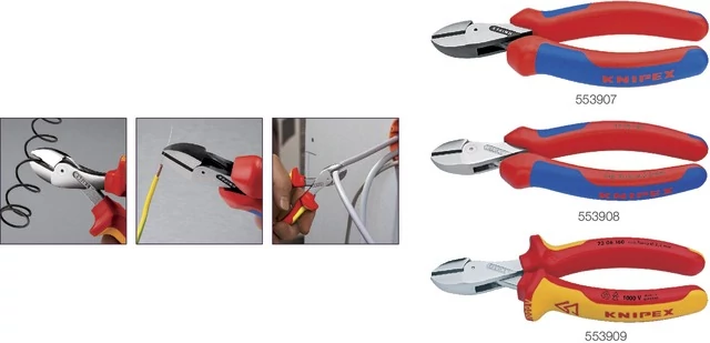 KNIPEX 553908160 Erő-oldalcsípőfogó, krómozott, többkomponensű burkolattal